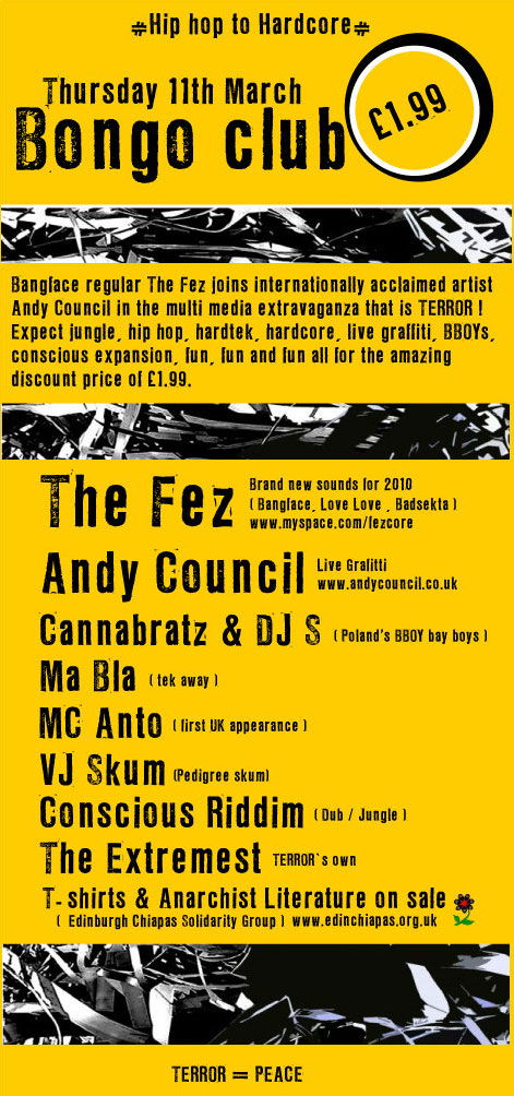 Terror State 11th March flyer image